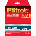 FilterQueen Vacuum Filters, Bags & Belts ALL FILTERQUEEN CANISTER VACUUM CLEANERS replacement part FilterQueen Cone Vacuum Bags by 3M Filtrete 3-Pack