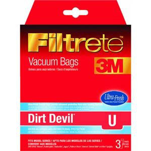 Filtrete 65733A- Dirt Devil Type U - 3 Vacuum Bags 3-Pack