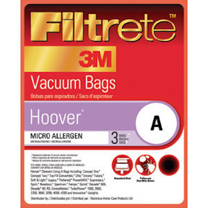 Filtrete 64700A Hoover A Vacuum Cleaner Bags Micro Allergen 3 Bags 