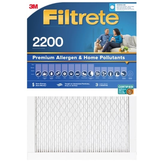 3M Filtrete 2200 MPR Premium Allergen & Home Pollutants Air Filter (Deep Blue)