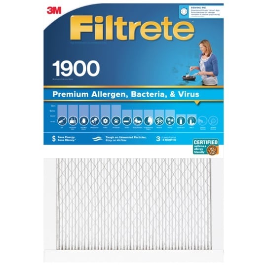 3M Filtrete 1900 Smart Air Filter 14x30x1 Bacteria and Virus Germs AC 2 pack 