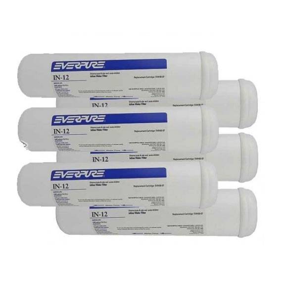 Everpure IN-12 Inline Water Filter with Fittings - 6-Pack