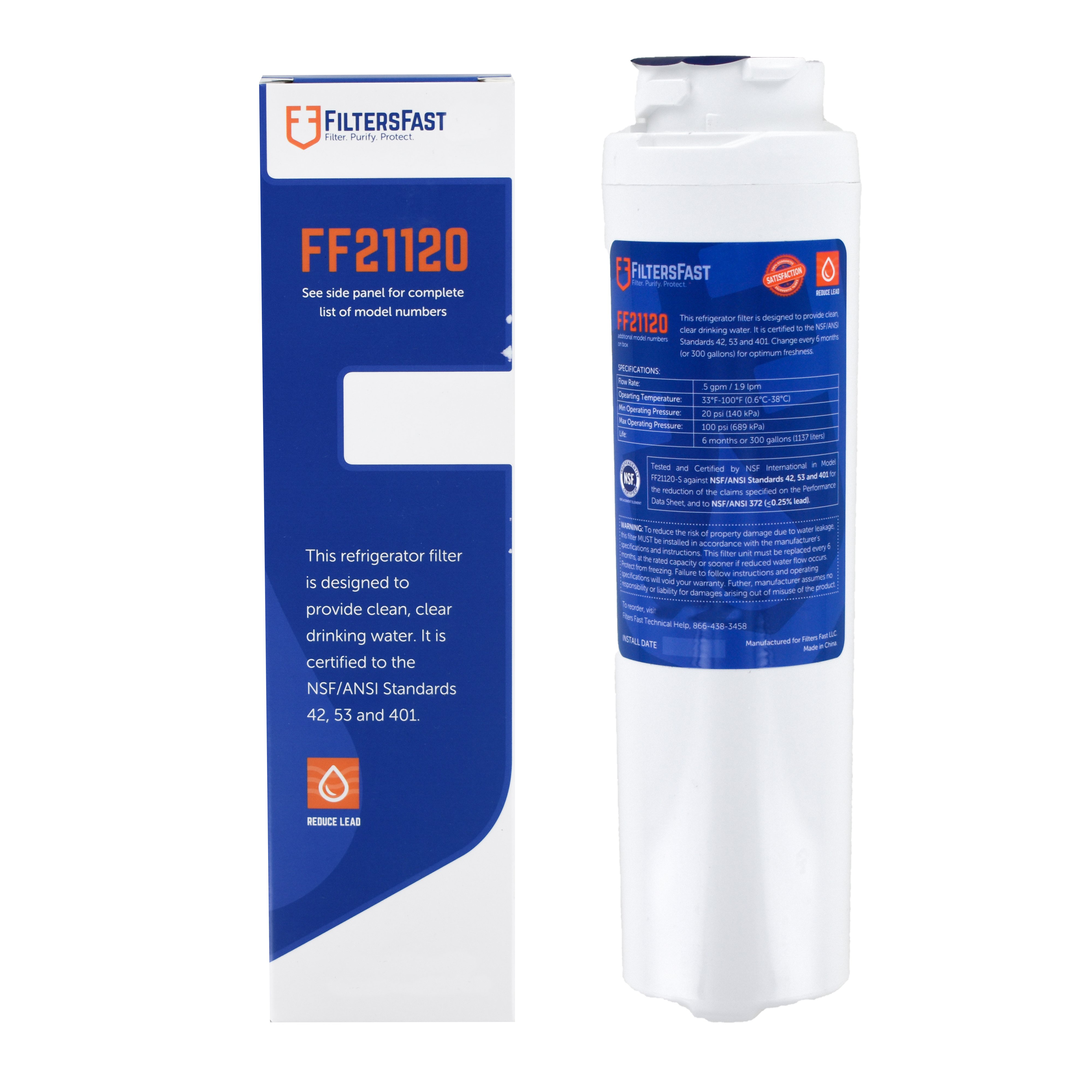 New Replacement NSF42 Water Filter MSWF For GE PSS23MSWASS PSS26MSWA
