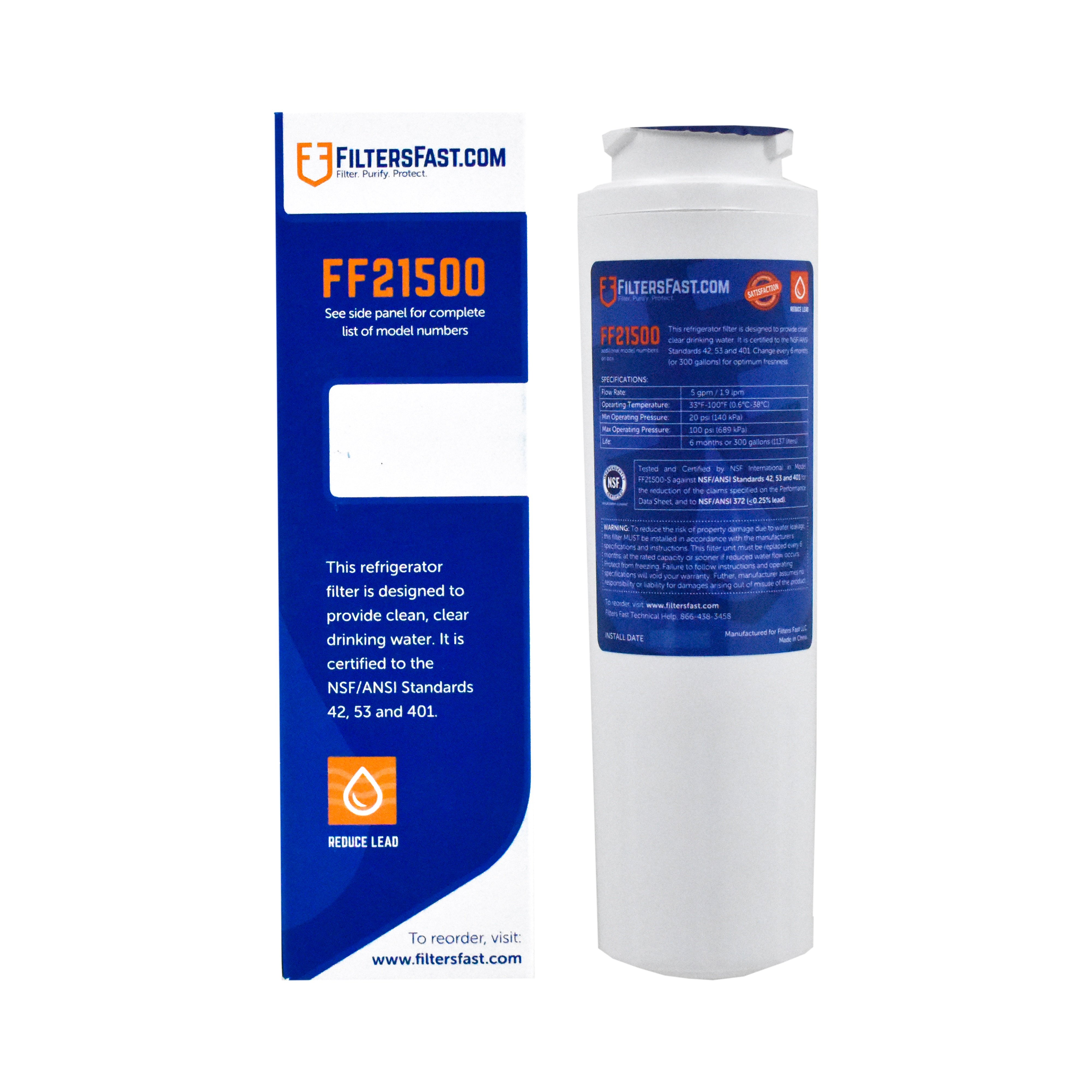 JFI2089AES10 Replacement Refrigerator Water and Ice Filter 1 Pack