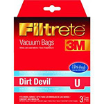 3M Filtrete DIRT DEVIL VIBE replacement part - Filtrete 65733A- Dirt Devil Type U - 3 Vacuum Bags 3-Pack