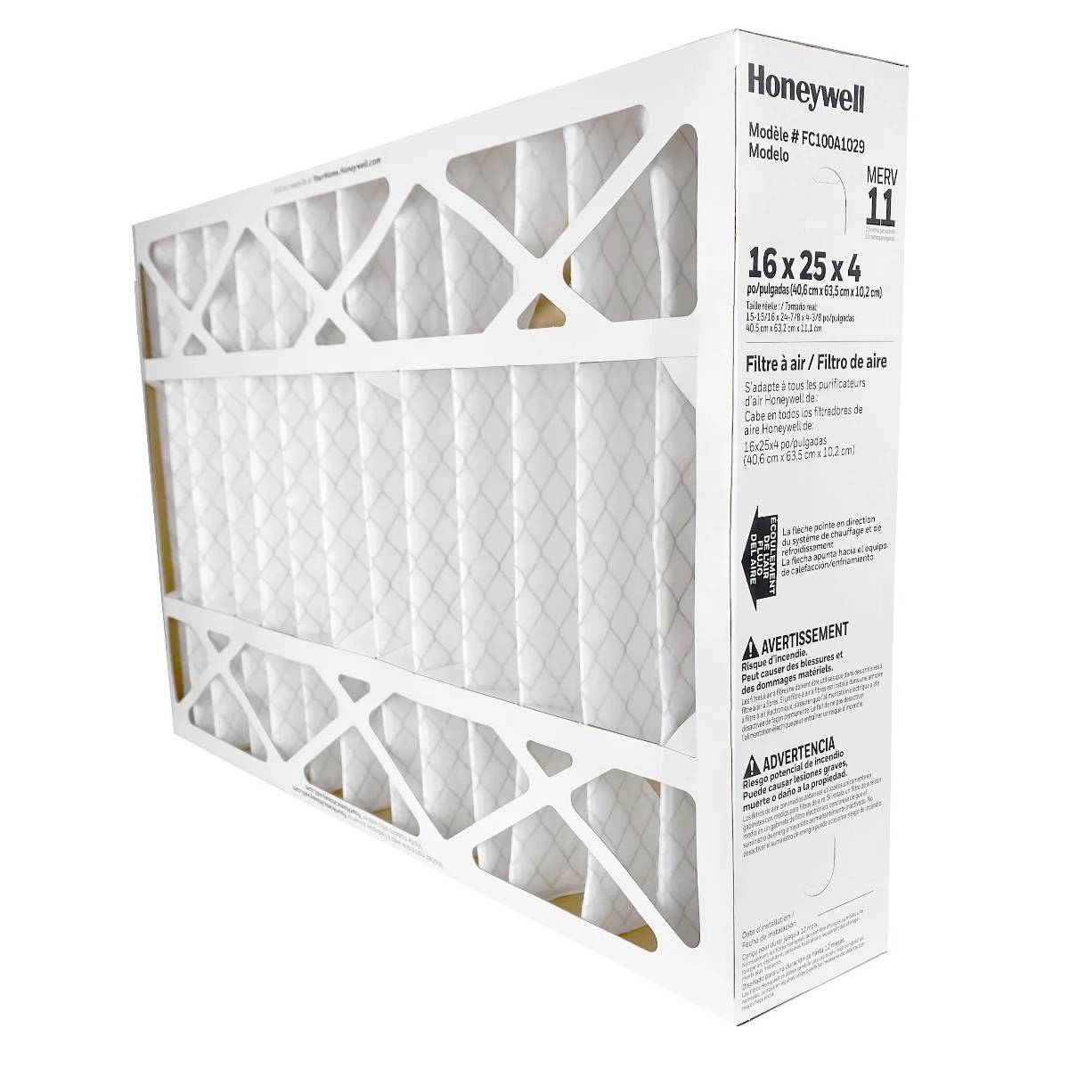 Genuine Honeywell FC100A1029 16x25x4 MERV 11 Home Media Furnace & AC Air Filter