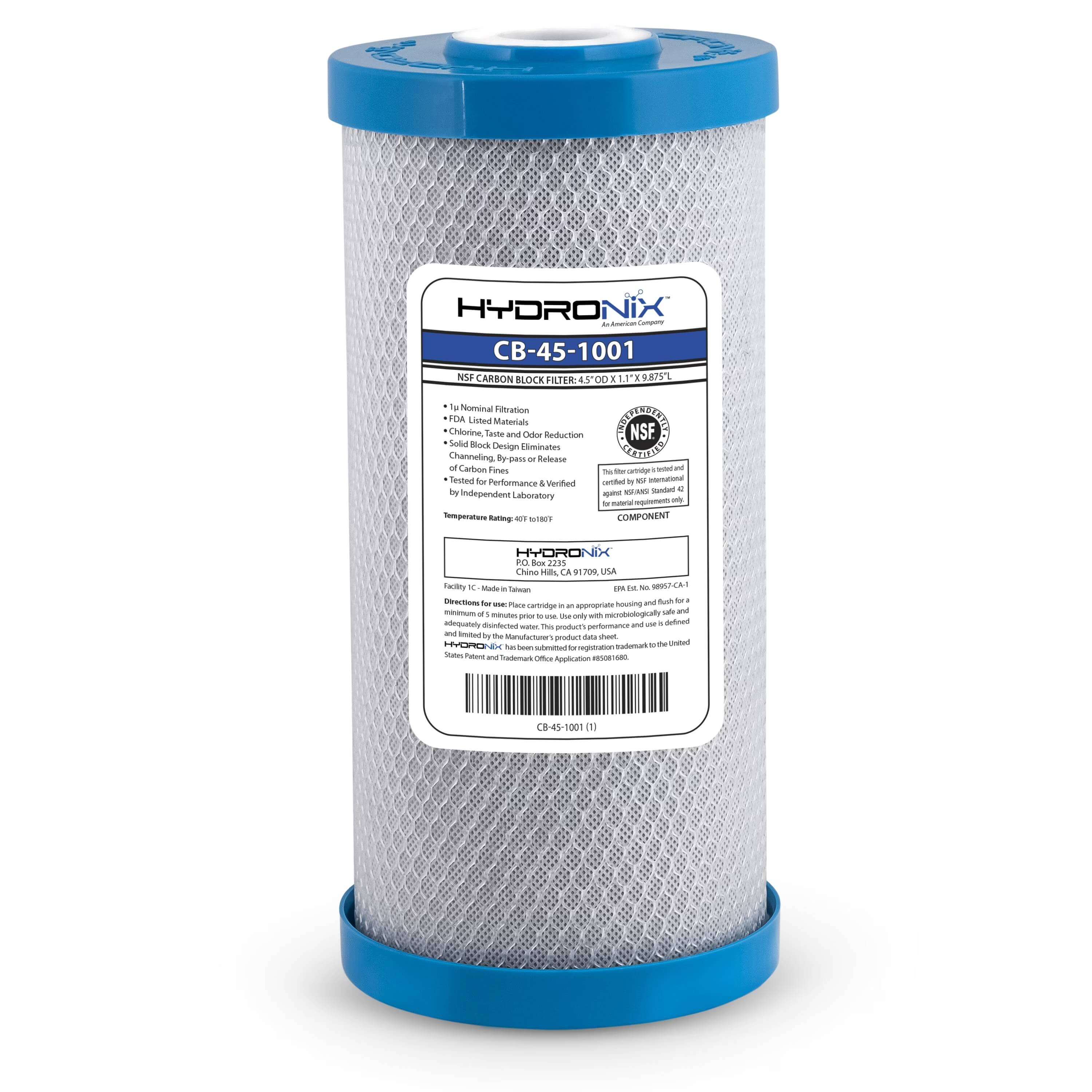 Hydronix CB-45-1001 10" x 4.5" Carbon Filter - 1 Micron