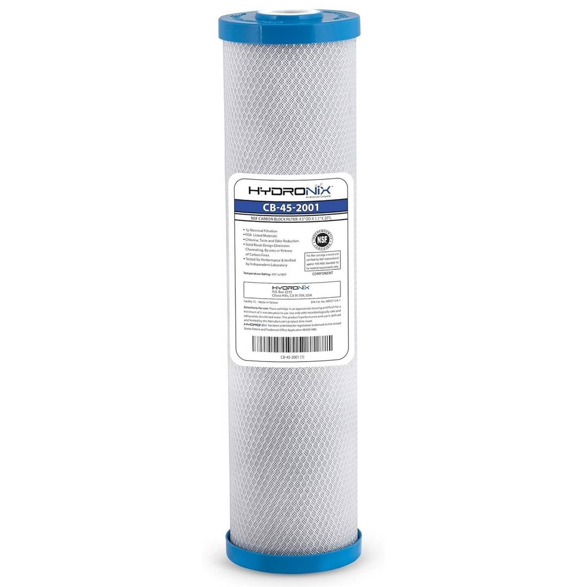 Hydronix 20" x 4.5" Carbon Filter - 1 Micron