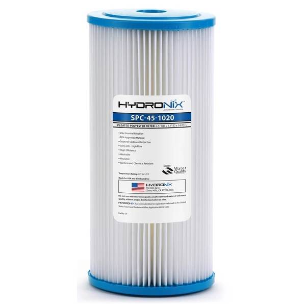 Hydronix 10" x 4.5" Pleated Filter - 1 Micron 12-Pack
