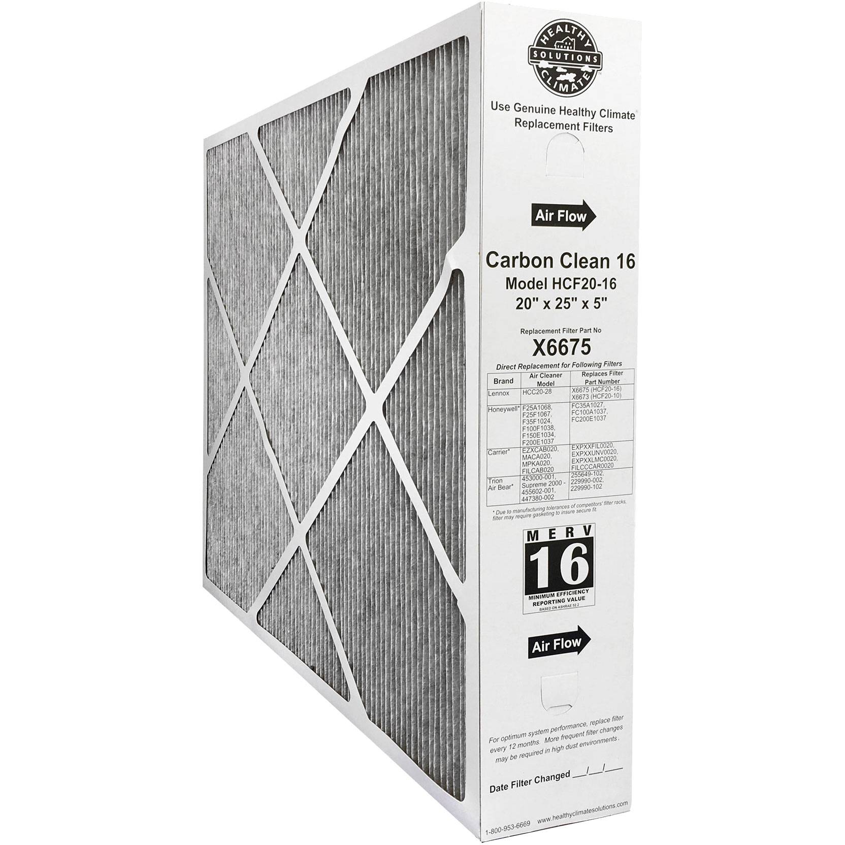 Lennox X6675 20x25x5 MERV 16 Healthy Climate Furnace & AC Air Filter