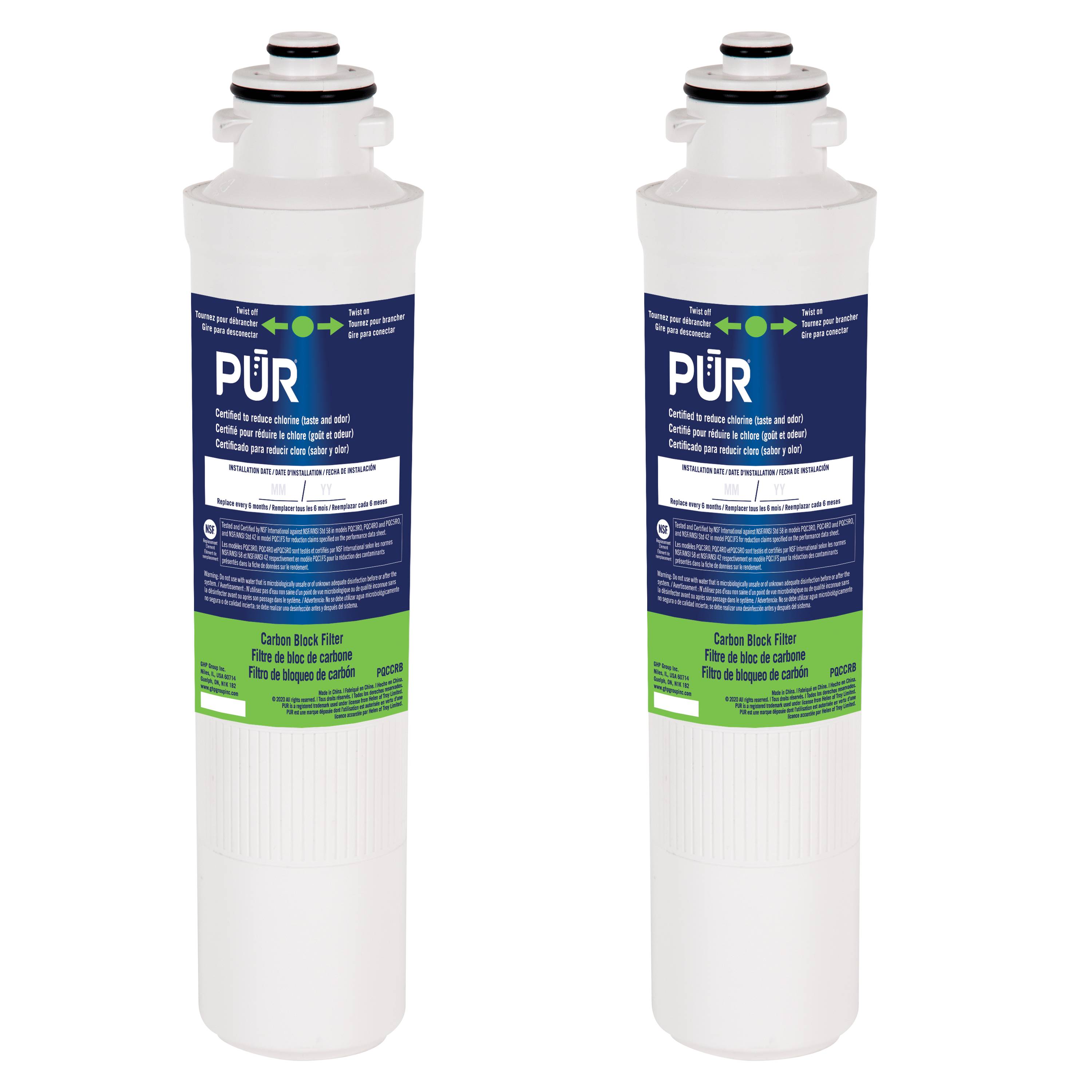 PUR® PQCCRBKIT Quick Connect Replacement Water Filter Cartridge -2-Pack