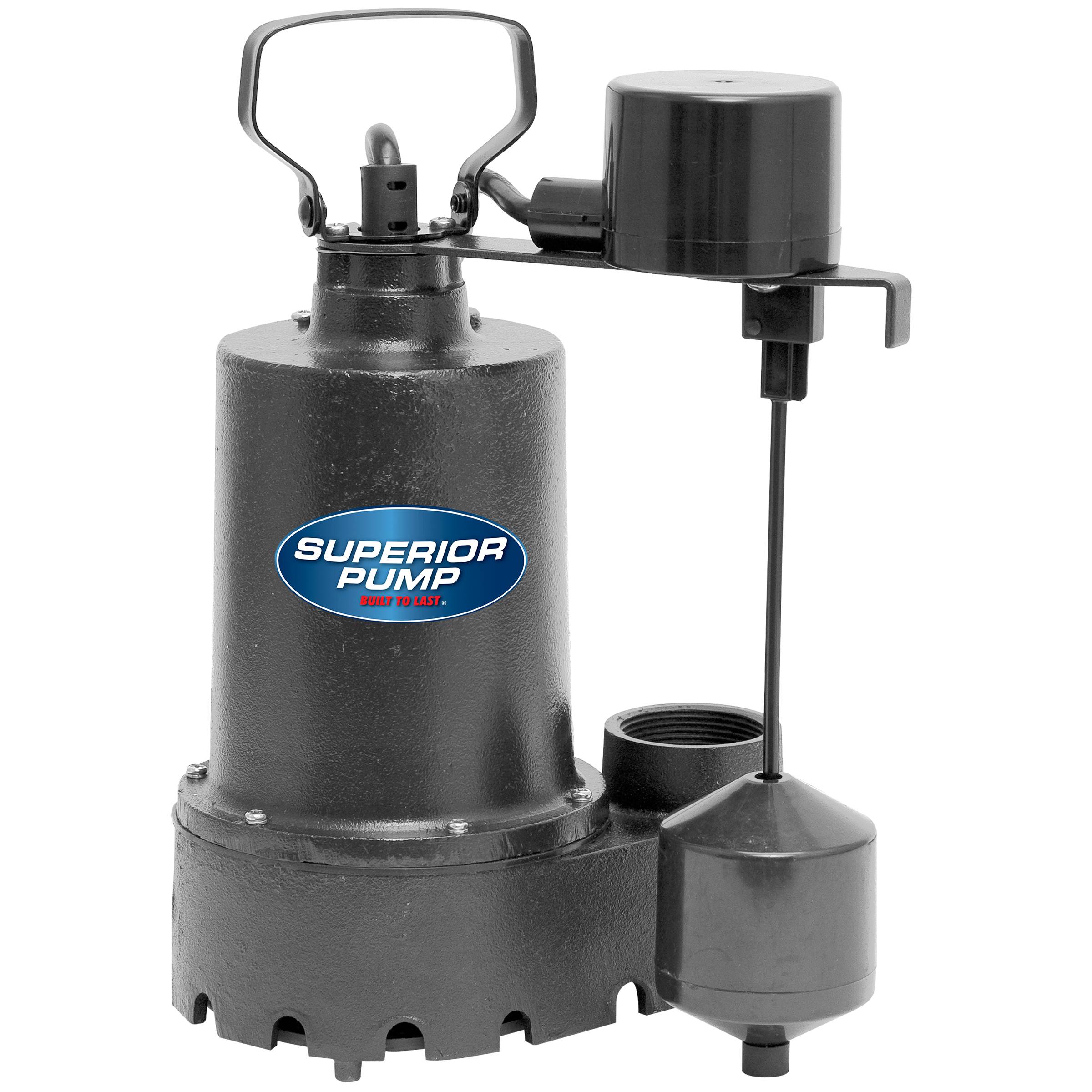 Superior Pump 92541 1/2 HP Cast Iron Sump Pump with Vertical Float Switch