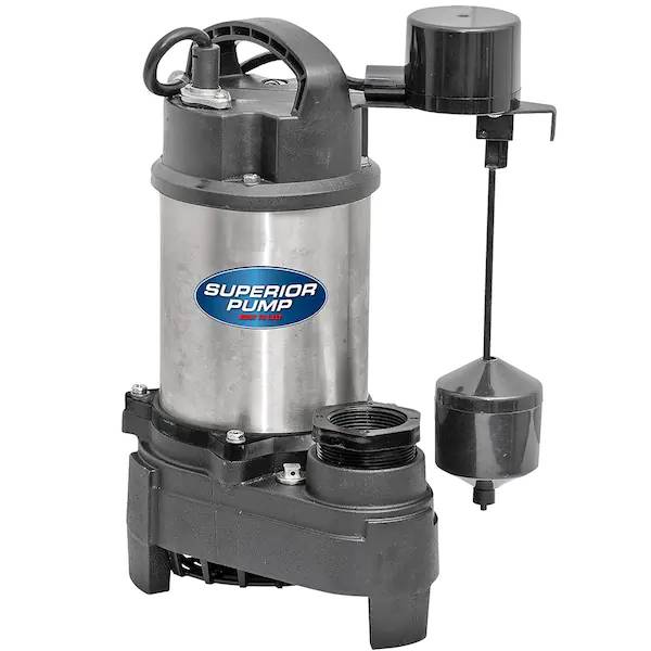 Superior Pump 92571 1/2 HP Stainless Steel Sump Pump with Vertical Float Switch