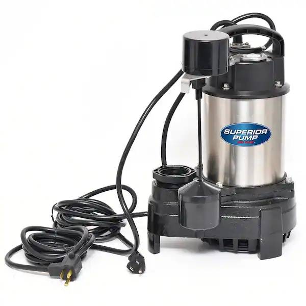 Superior Pump 92571 1/2 HP Stainless Steel Sump Pump with Vertical Float Switch thumbnail