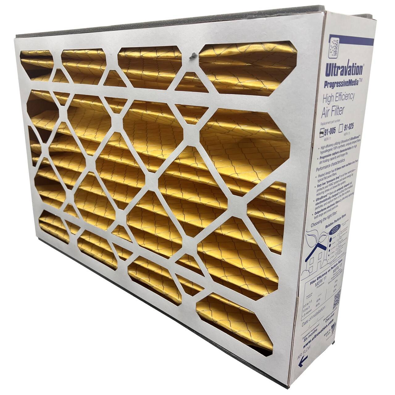 Ultravation 91-005 MERV 11 16x25x5 Furnace Filter