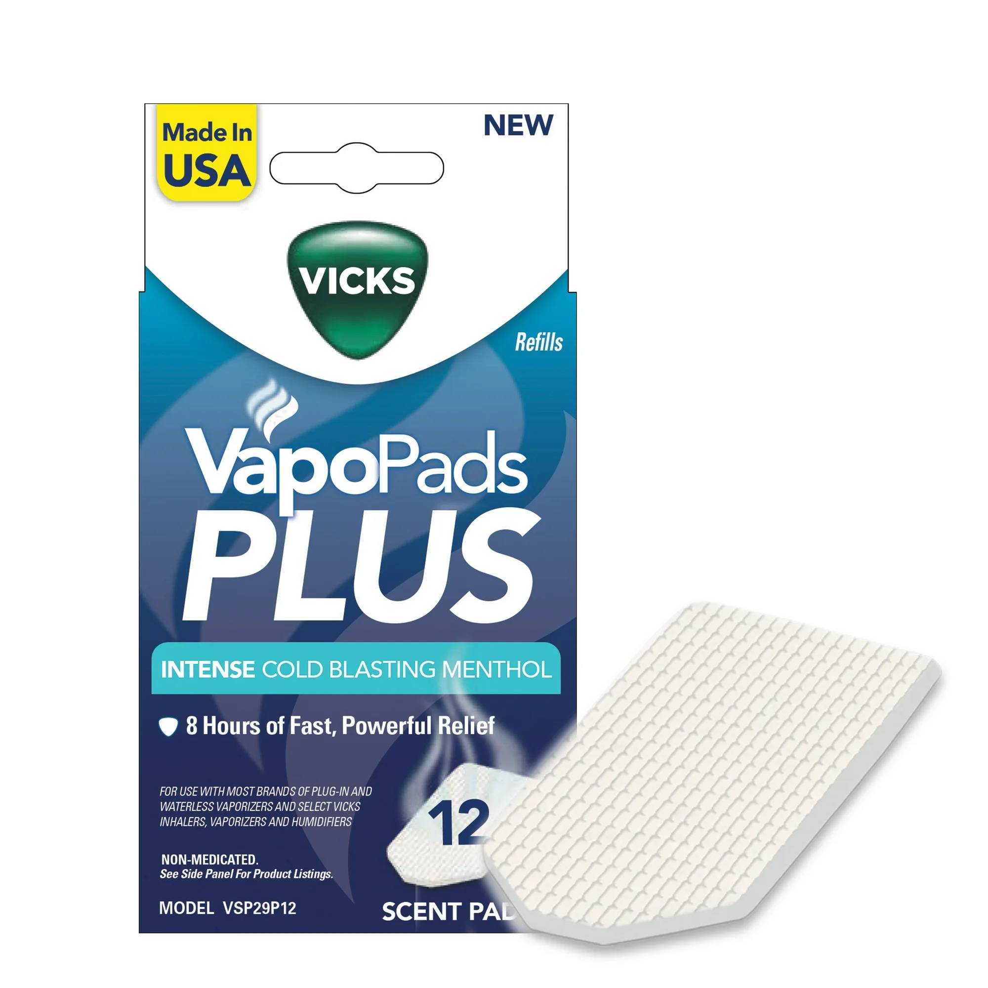 Vicks® VSP29P12 VapoPads® Plus Intense Cold Blasting Menthol - 12-Pack