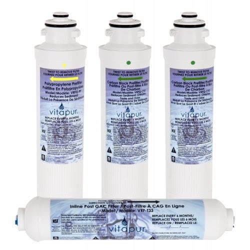 Vitapur VRFK5Q Replacement Filter Kit for Vitapur VRO-5Q System 4-Pack