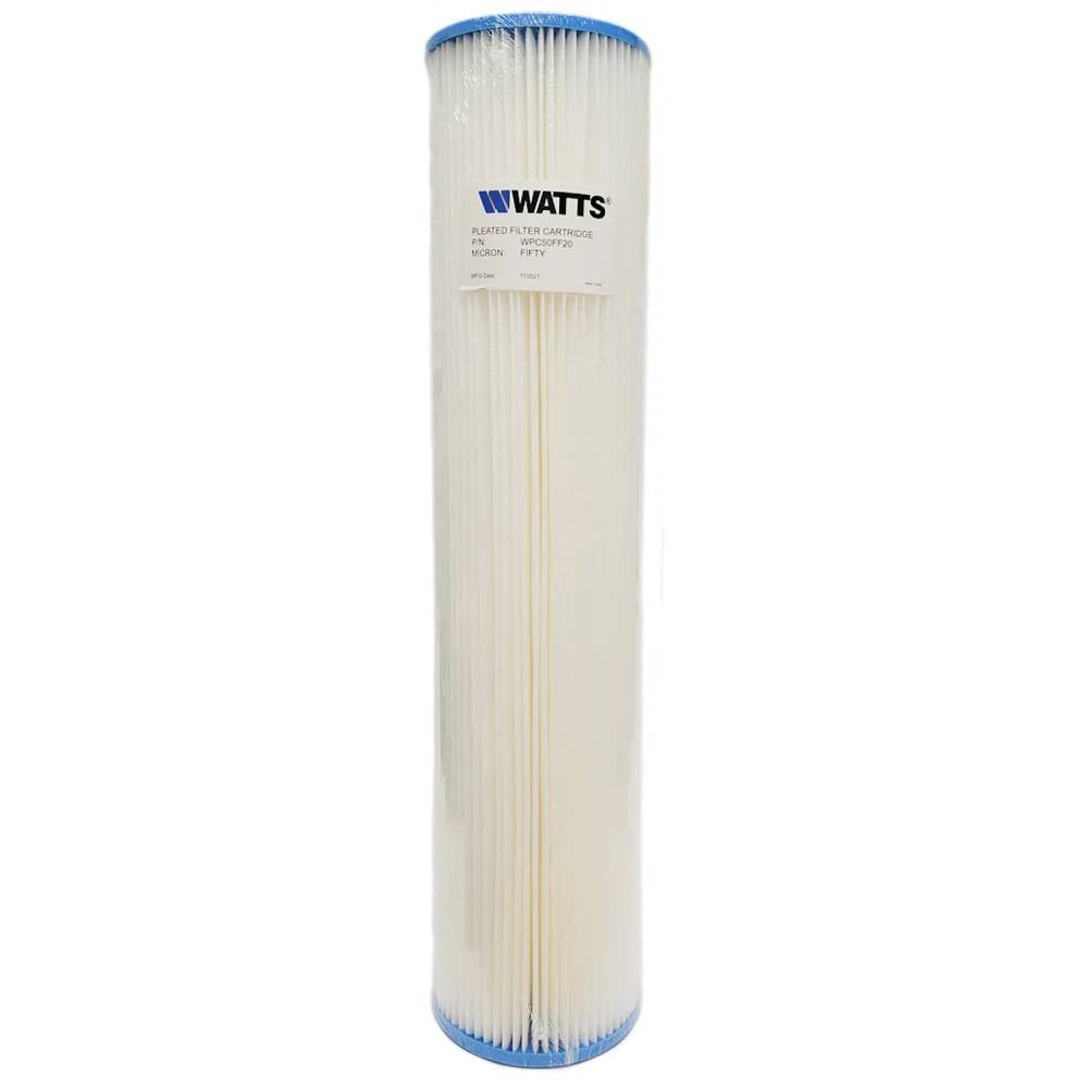 Watts WPC50-20 20" x 2.5" 50 Micron Pleated Filter