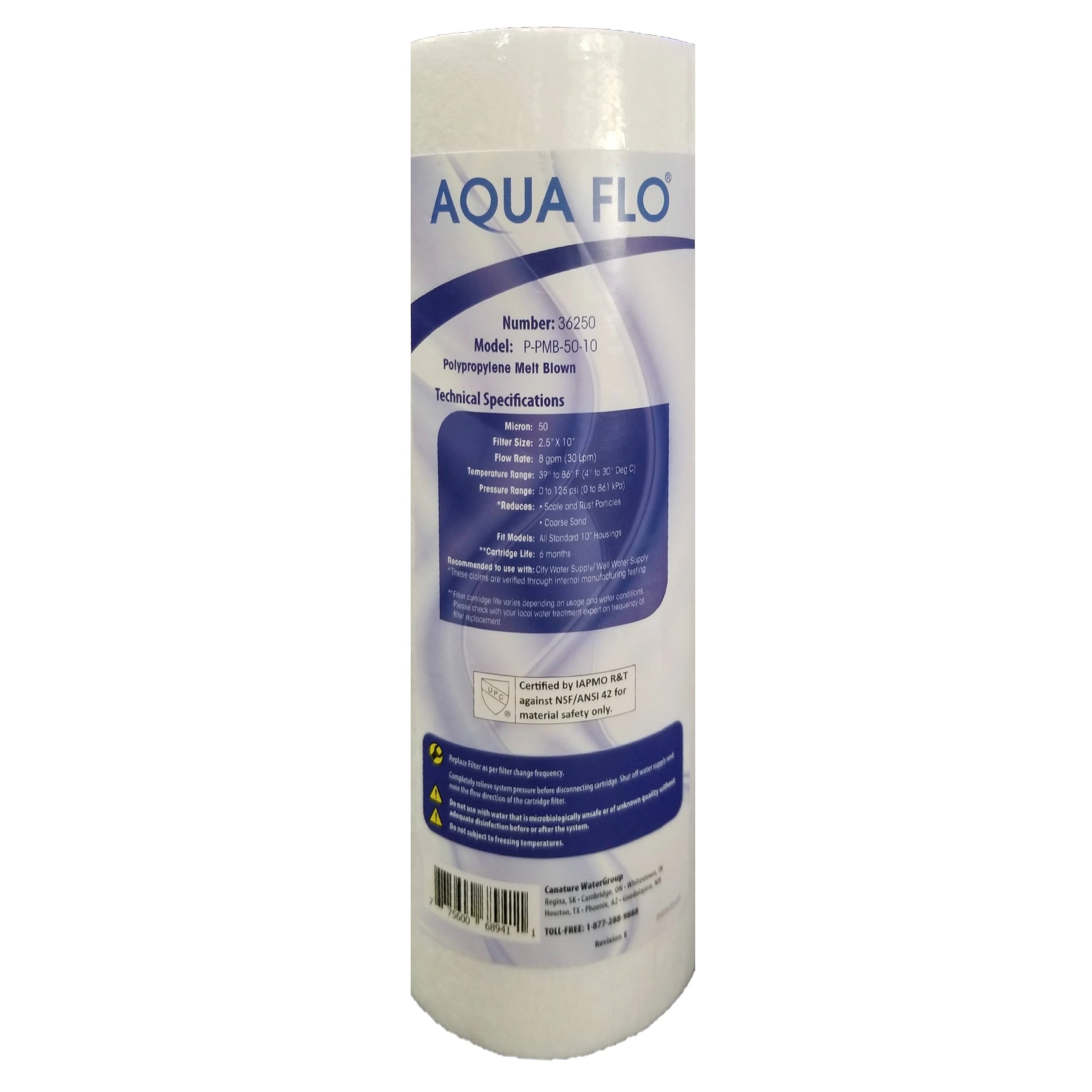 Aqua-Flo 10" Poly Sediment Filter - 50 Micron