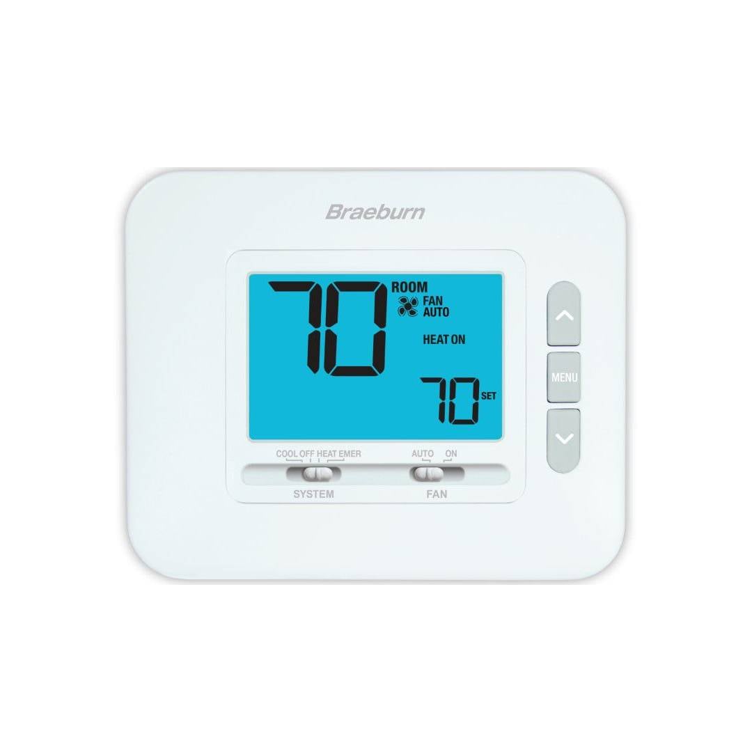 Braeburn HLX24Z13 Non-Programmable Thermostat, 2 Heat/1Cool