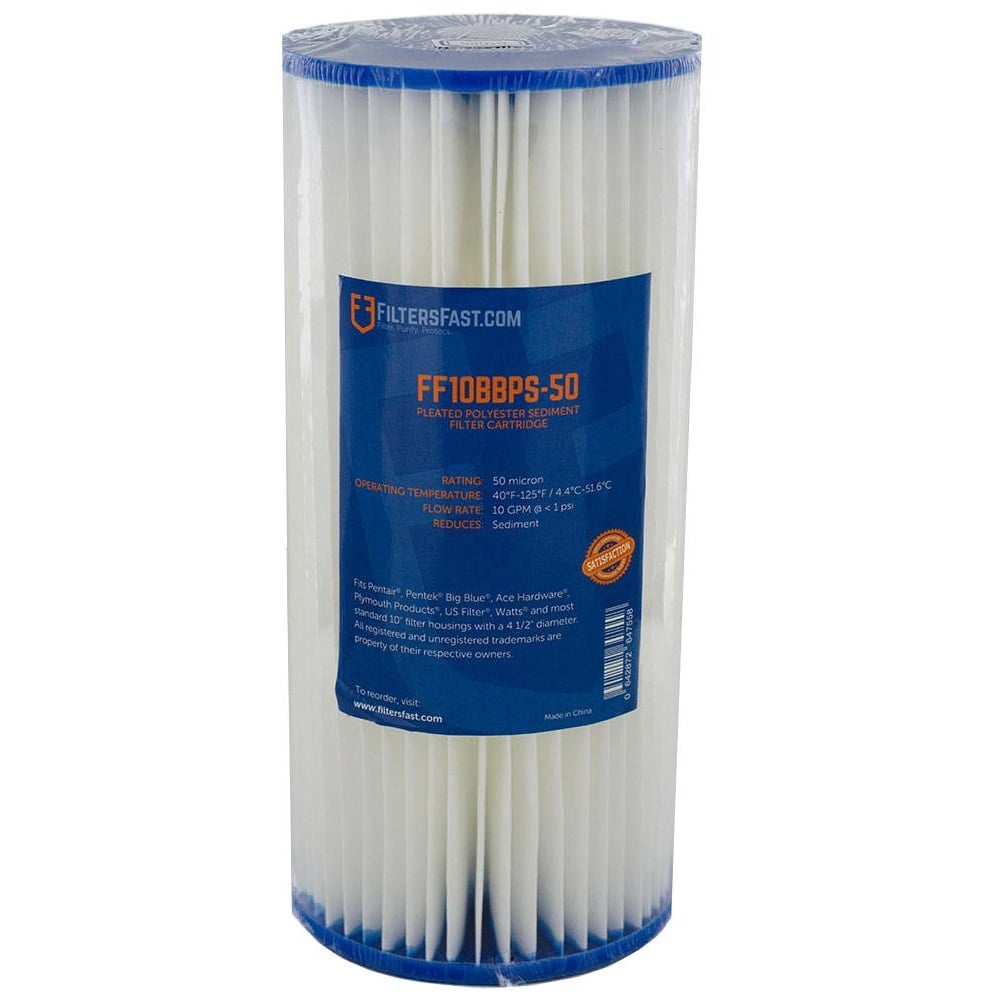 FiltersFast FF10BBPS-50, 50 Micron Pleated Water Filter 10x4.5
