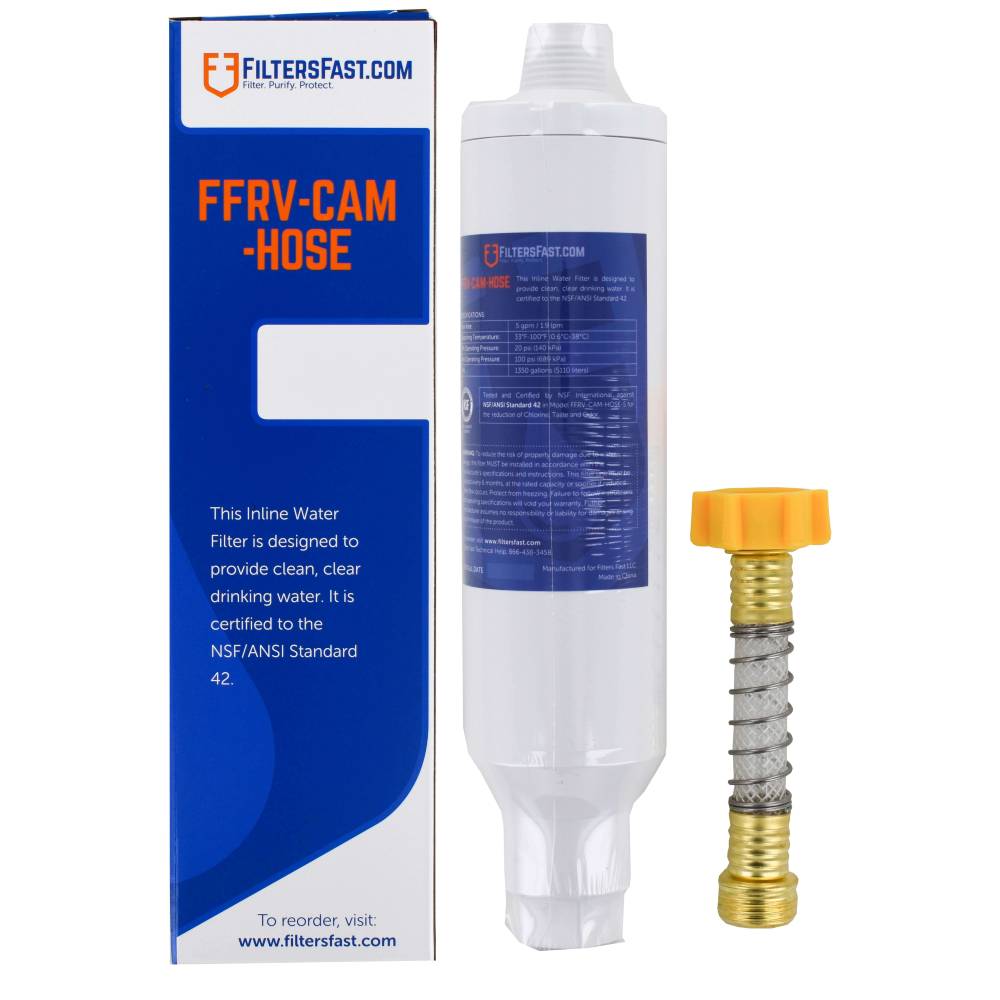 Filters Fast&reg; FFRV-CAM-HOSE Inline Water Filter with Flexible Connector Hose
