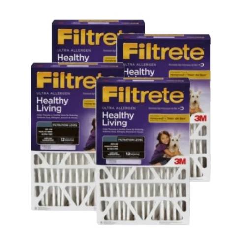 Filtrete 4" Ultra Allergen Reduction Deep Pleat Air Filter - 1550 MPR, 4-Pack