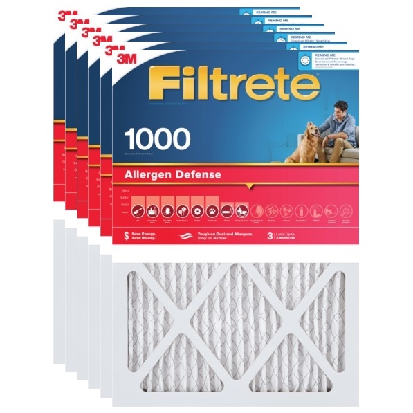 3M Filtrete 1000 MPR Allergen Defense Air Filter (Red) 6-Pack