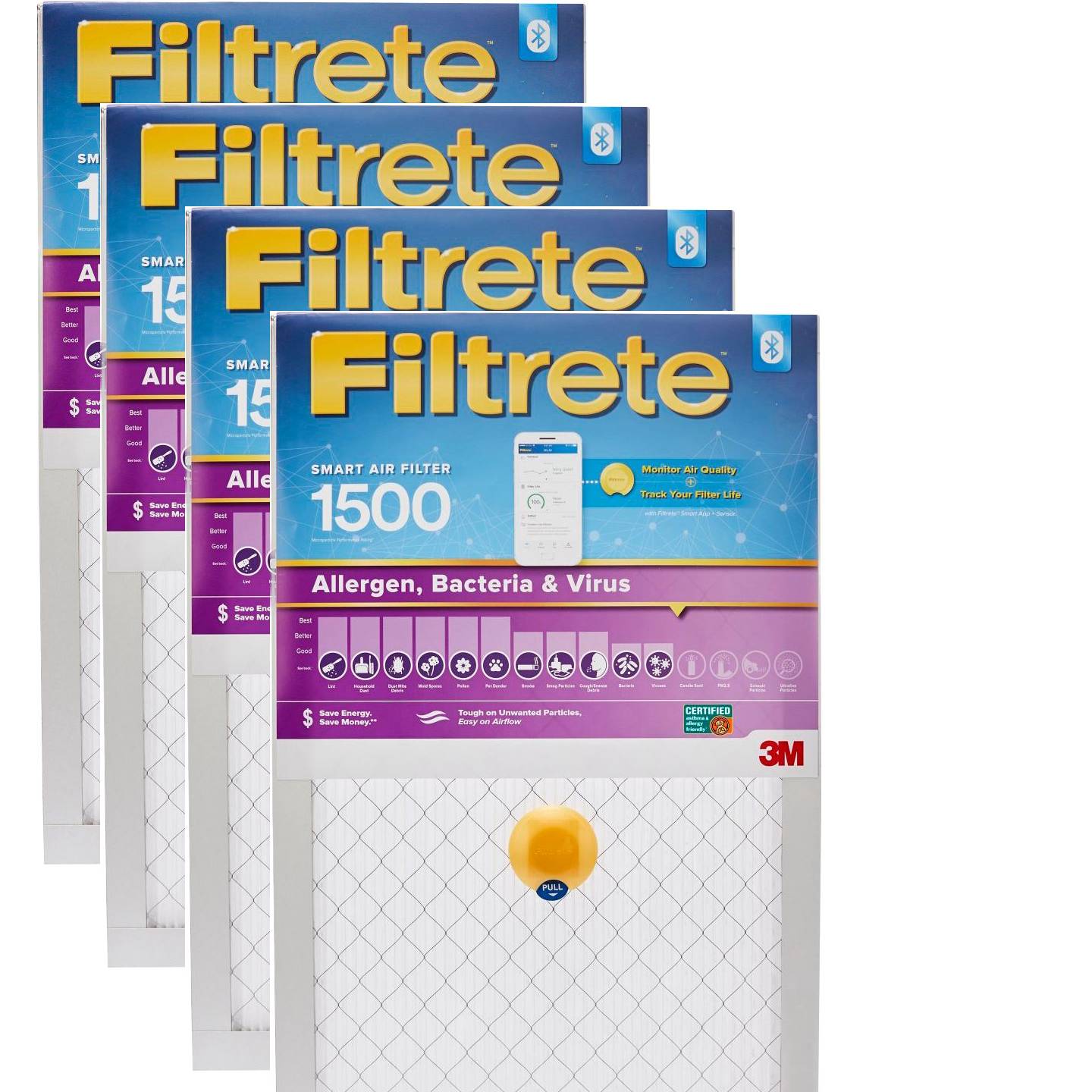 Filtrete Smart Air Filter S-2003-4 20"x25"x1", 1500 MPR-4-Pack