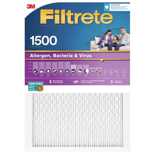 Filtrete 1500 MPR Ultra Allergen Electrostatic Pleated HVAC Air Filter 