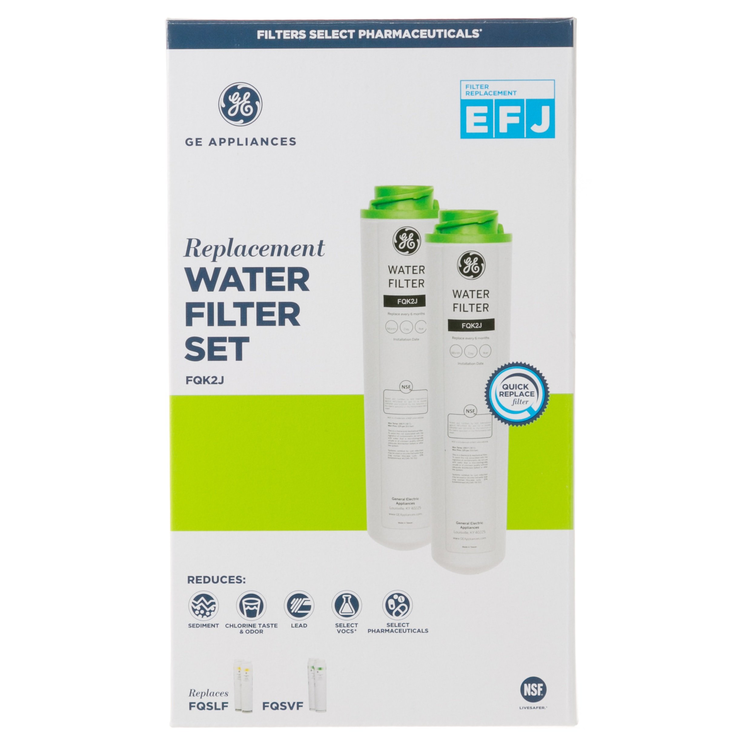 GE FQK2J Replacement For FQSLF FQSVF Water Filter Refill