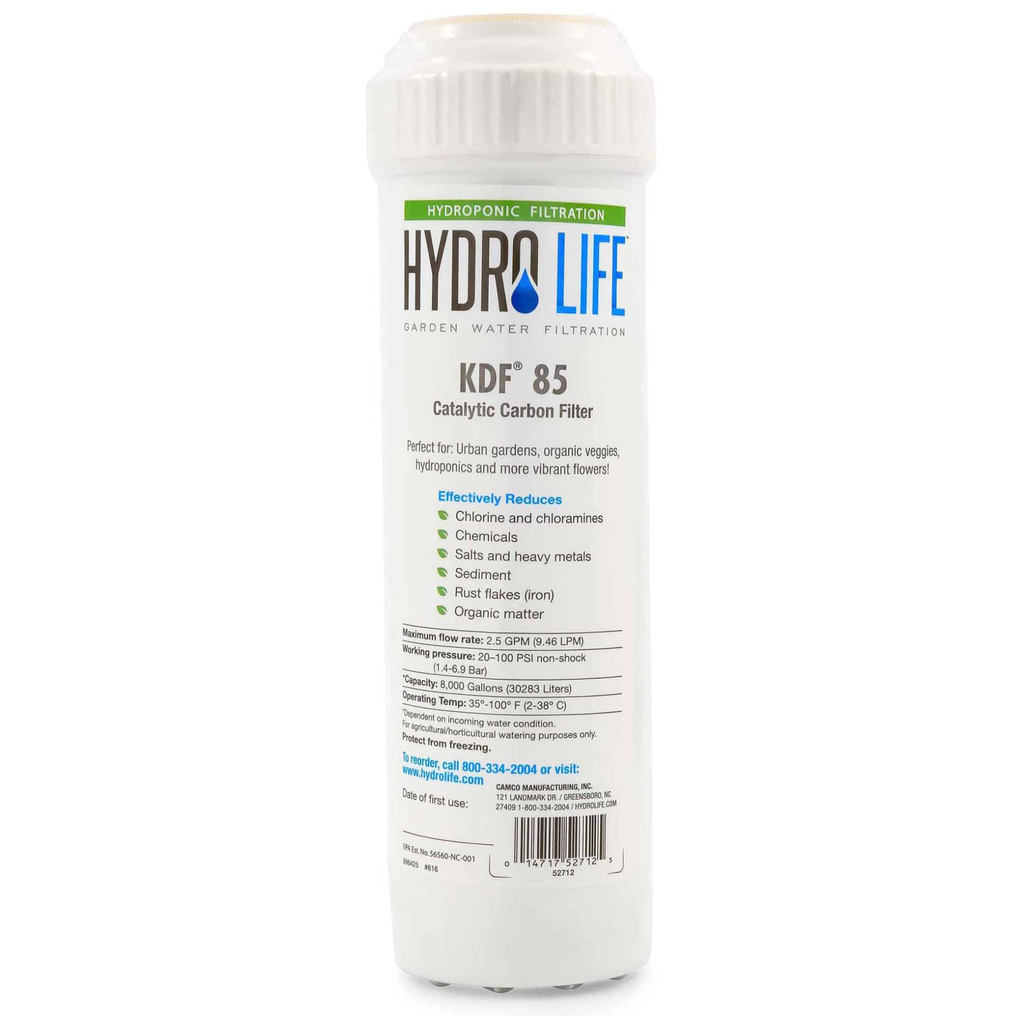 Hydro Life 52712 Hydroponics KDF 85 Replacement Cartridge