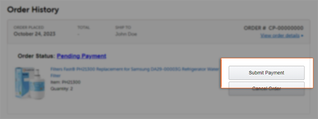Pending Payment Screenshot