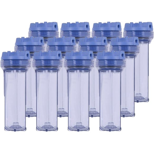 Pentek 158215 1/2" NPT Slim Line 10" Clear Housing 12-Pack