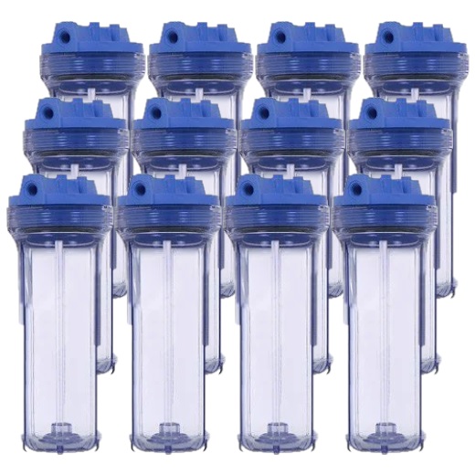 Pentek 158622 1/2" 3G Slim Line 10" Clear Housing 12-Pack