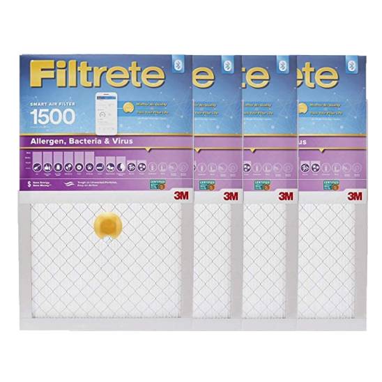 Filtrete Smart Air Filter S-2001-4 16"x25"x1", 1500 MPR- 4-Pack