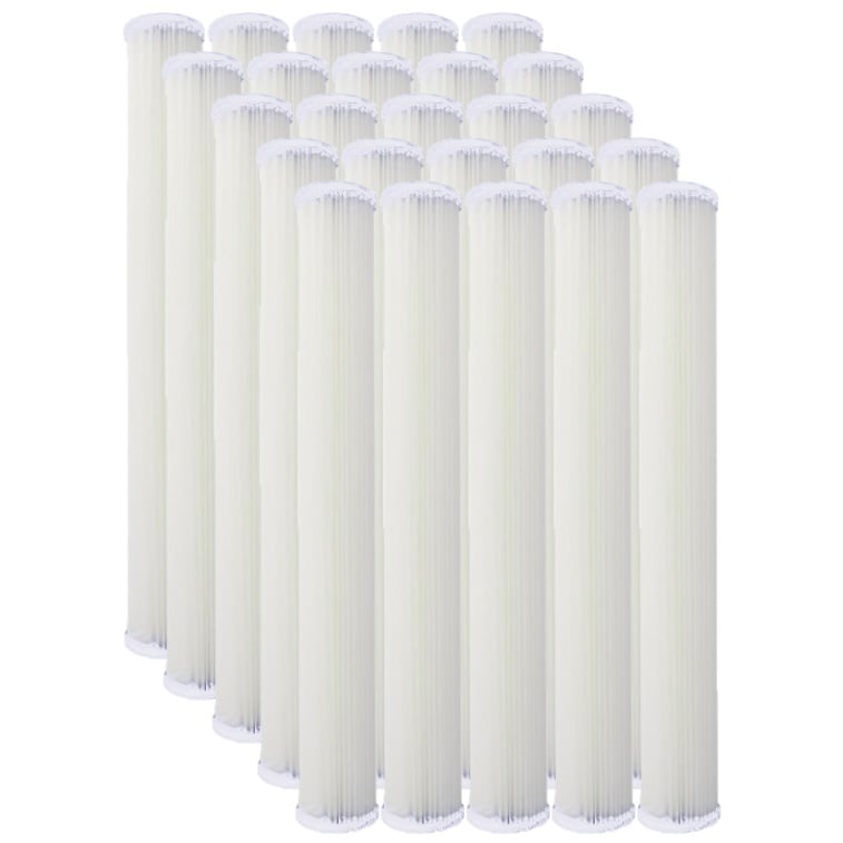 Watts 5 Micron Pleated 20" Sediment Filter - White, 25-Pack