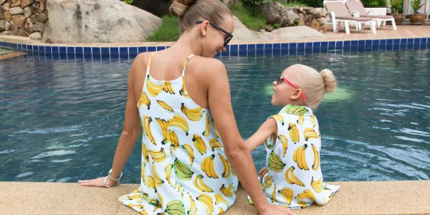 Family enjoying a spa